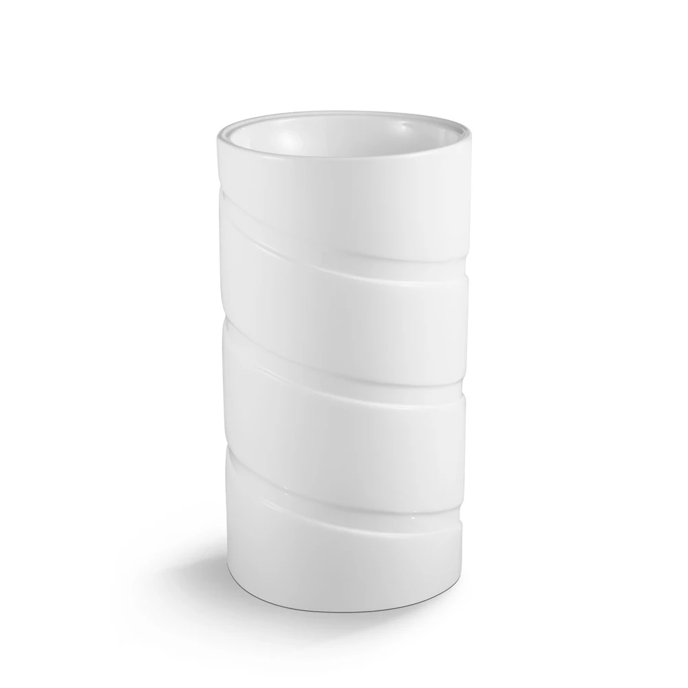 Unique Design Freestanding Spiral Round Cylinder One Piece Bathroom Ceramic Pedestal Wash Basin Sink