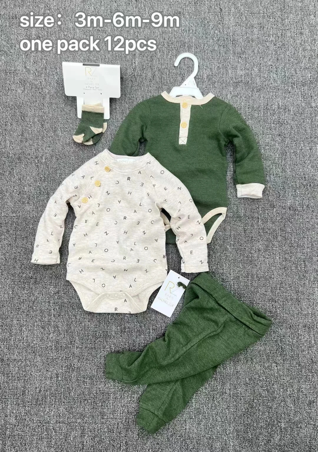 Autumn 4 Pcs Set Newborn Baby Girl Knit Sweater Kimono Cardigan Infant Knitted Daisy Sweater Pants Set with Beanie and Booties
