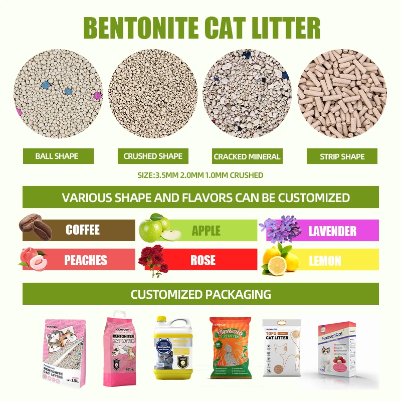 Popular Arena Para Gatos OEM ODM Factory Wholesale Meek Dust Free Catlitter Premium Kitty Clumping Sand Bentonite Cat Litter