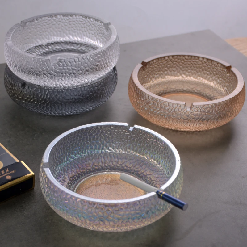 Modern Creative Luxury Crystal Ash Tray Large Home Office Glass Cigar Jar Ice Crack