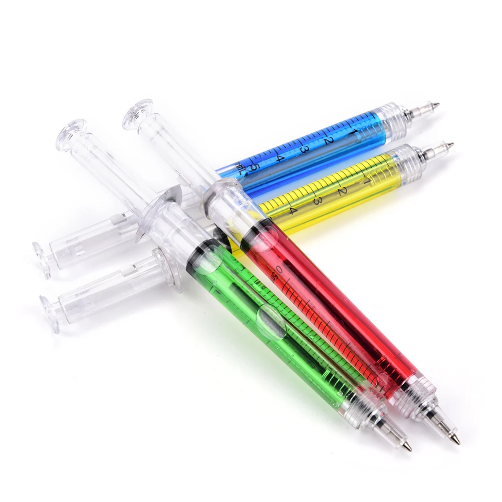 New Design Custom Children Novelty Liquid Syringe Pen Injection Plastic Ballpoint Pen