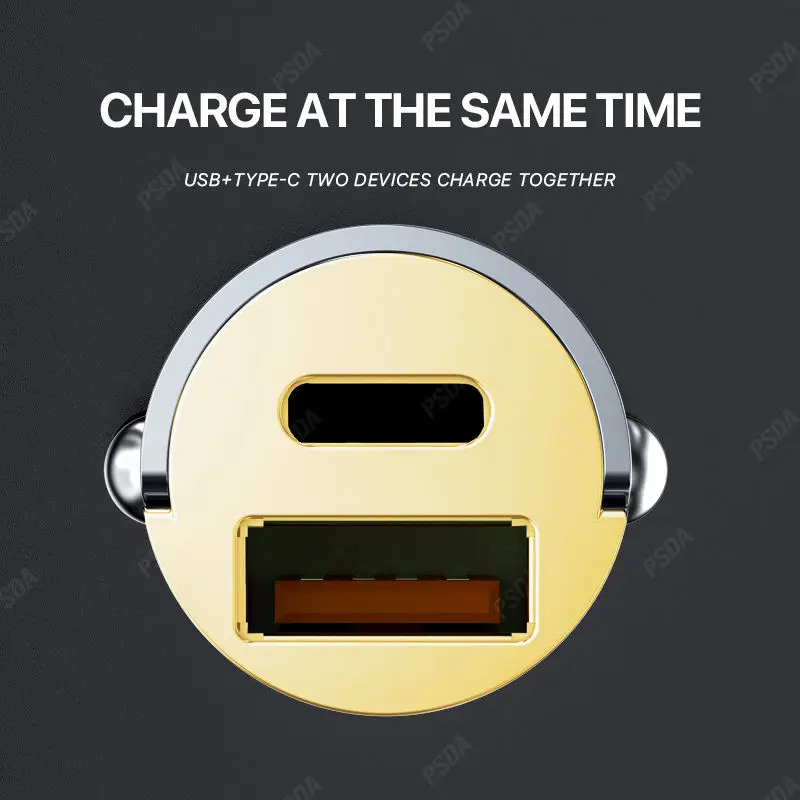 PSDA 115W Car Charger USB Type C Phone Charger PD QC3.0 For Phone  Honour 100W Huawei 66W Super Fast Charging Tablet