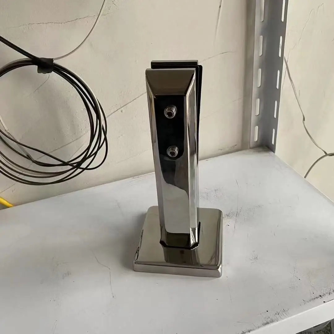 Balcony Frameless Railing With Pointed Mouth Clip Stainless Steel Floor Standing Pointed Mouth Clip Glass Railing Bracket