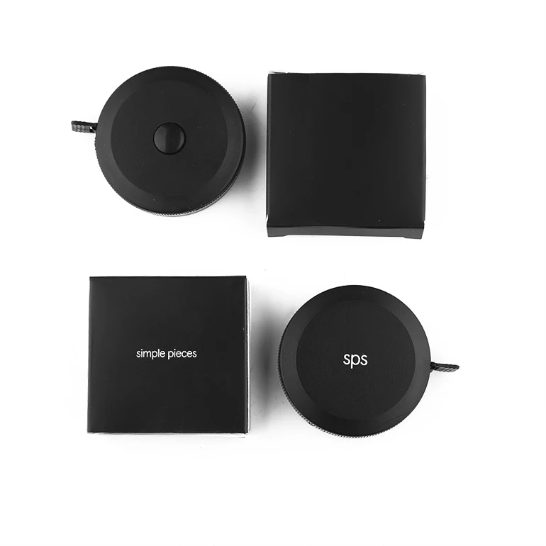 Custom Printed  1.5M 60Inch Mini Square Rectangle Genuine Black Case Retractable Tape Measure Promotional