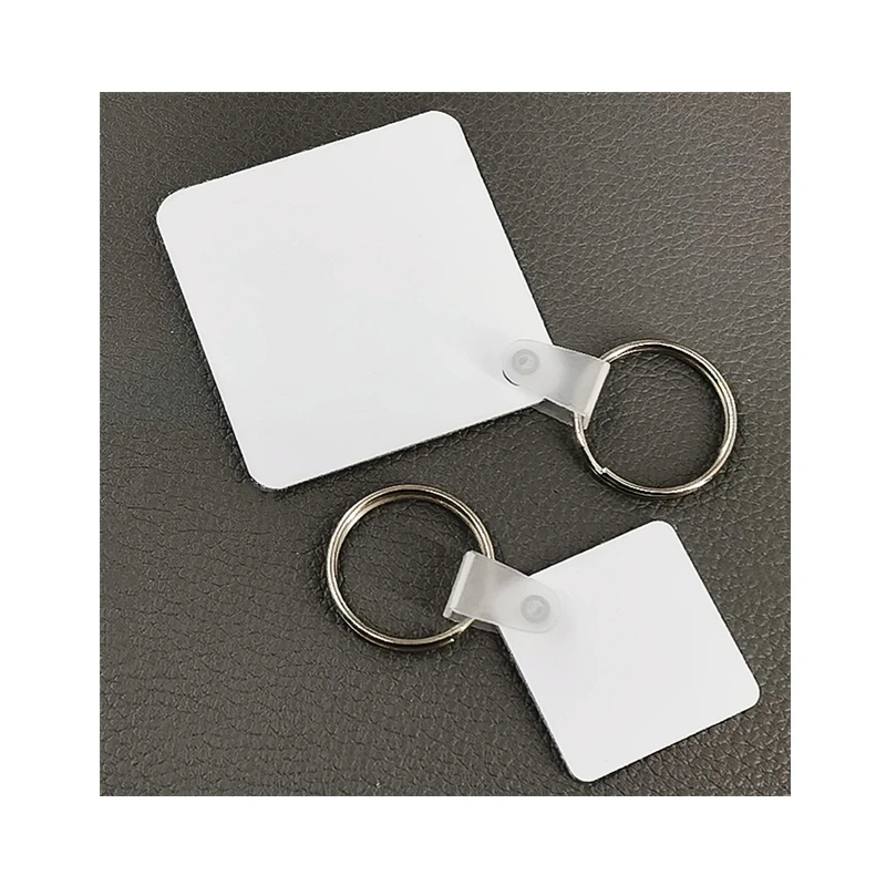Custom Double Sided Metal Key Rings Sublimation Blank KeyChains Aluminum Blank White Heat Press Printing Key Holders