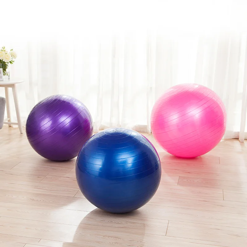 PVC Colorful Gym Yoga Ball Manufacturer 55cm 65cm 75cm High Quality Round Accept OEM CN;ANH Smooth/frosted Tcb-pvcyogaball Tehco