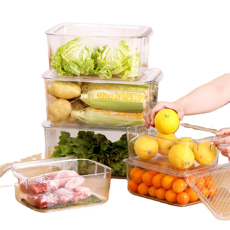 Refrigerator Storage Containers Food Container Plastic Kitchen Fridge Bin Box 3.2L