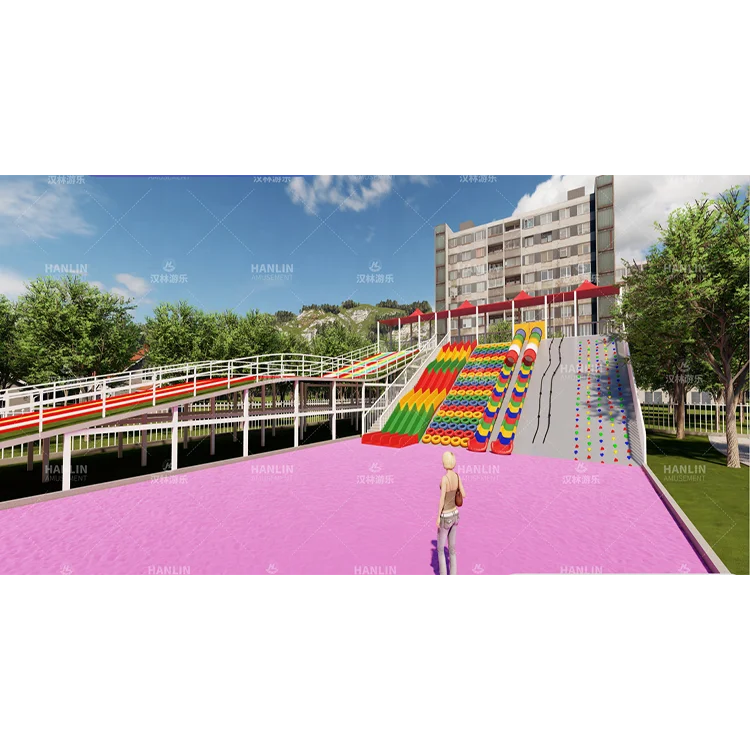 Hanlin Amusement Park Facilities Climbing Net Playground Product Tourist Attraction Outdoor Adventure Play Structure Equipment