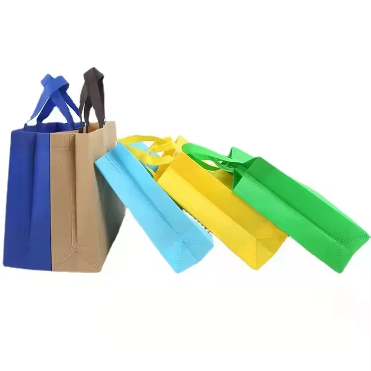 In stock Horizontal S Size Promotional Reusable Tote Bags Eco Friendly Supermarket Non Woven  Shopping Bag