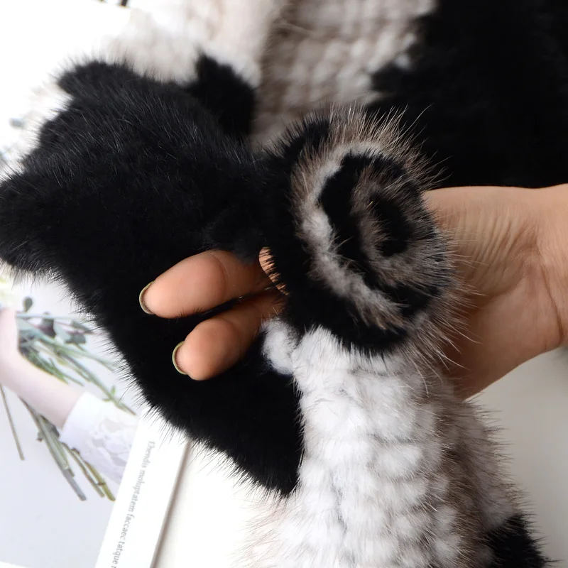 2020 fashion mink fur scarf real Fur scarf female   with fur trim scarves white  arm sets  direct deal