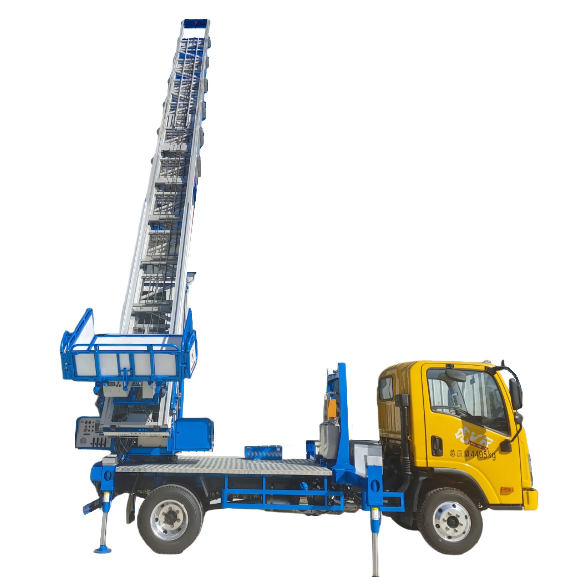 JIUHE 32m construction lifting machine telescopic aerial ladder truck house moving ladder lift truck for sale