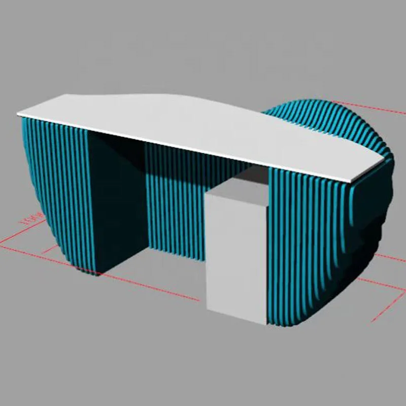 Parametric furniture design and productioncustomized wooden front desk reception counter