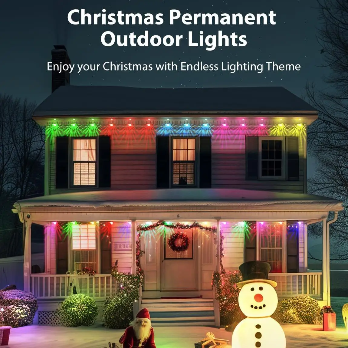 Outdoor Eaves Light String Hot Sale Christmas RGBIC LED Ip67 Waterproof Holiday Garden Point Lights Wifi App Controlled