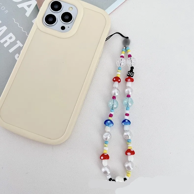 Rabbit silicone phone chain beaded cool pink love phone strap purple bear phone case pendant