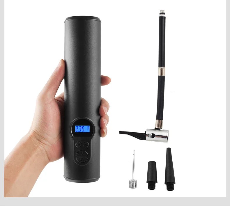 Rechargeable Black Inflatable Pump Electric Tire Inflator Car Bike Bicycle Auto Car 12V Portable Air Pump Quiet