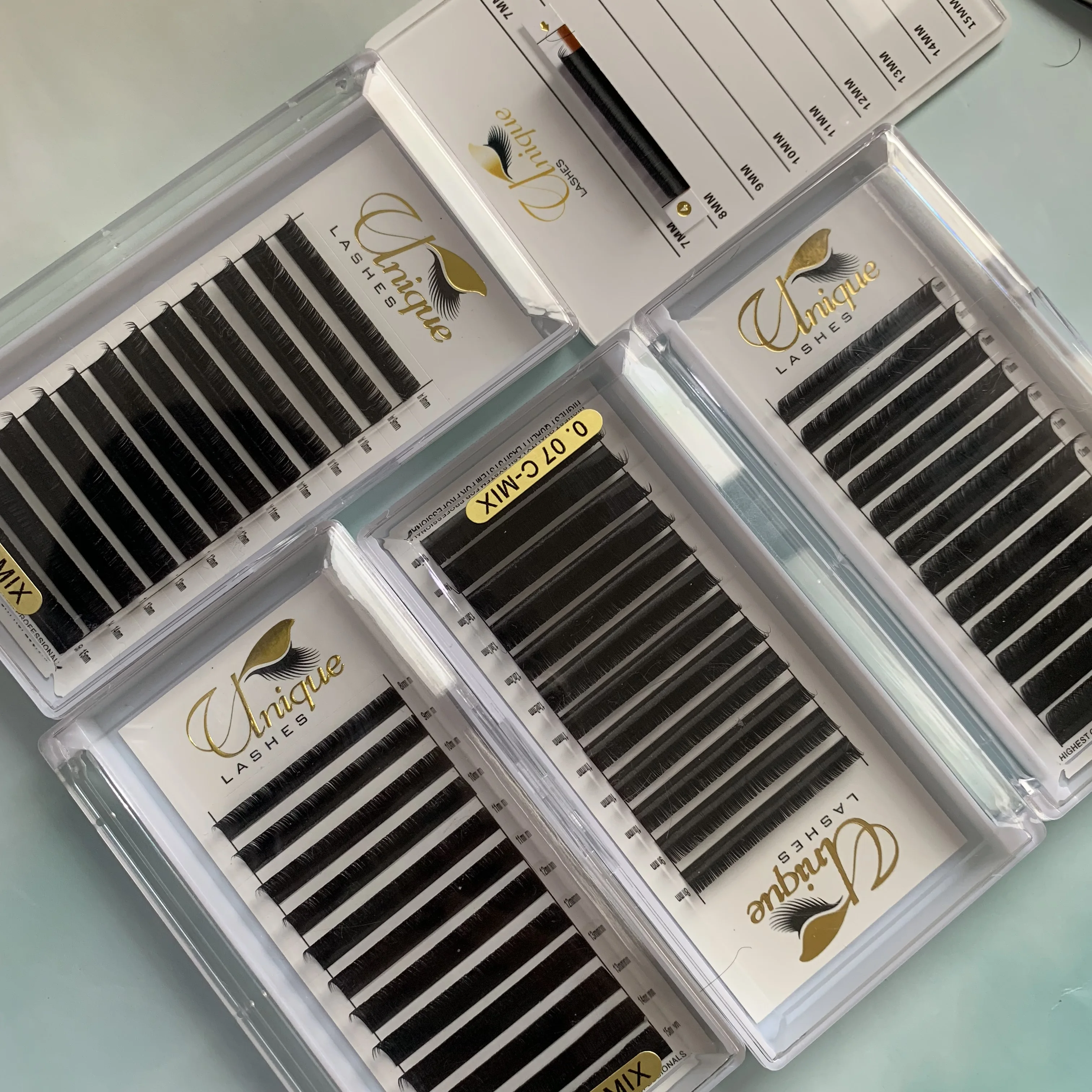 Dark black Wholesale faux mink lashes 0.05mm J B C CC D DD individual russian eyelash extensions