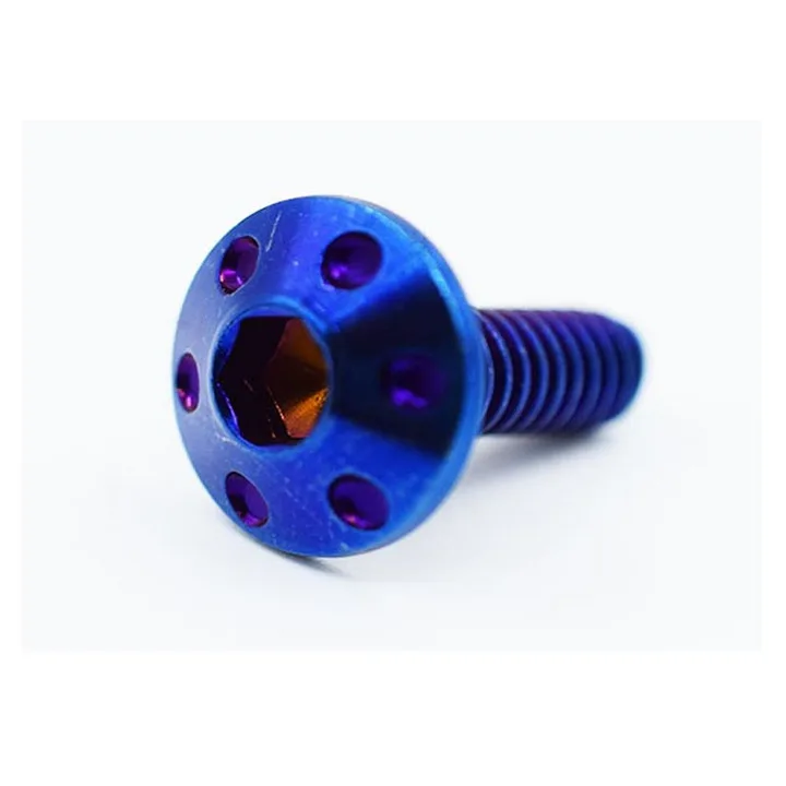 M4 M6 M8 Gr2 Gr5 Grade 2 Grade 5 Titanium alloy colour Anodized Hex Socket Drive Truss Head Machine Bolt Screw With Hole