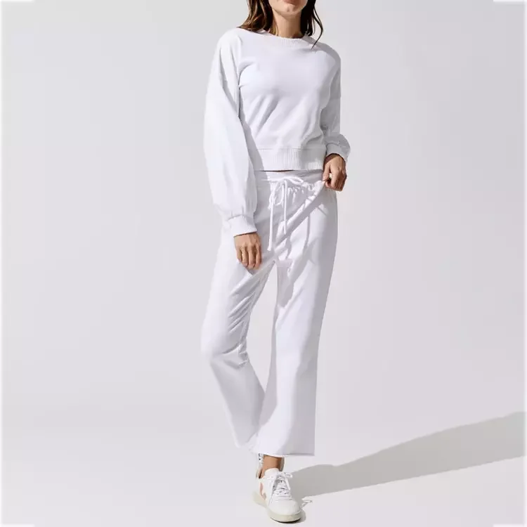 2023 The latest ladies multi-colored cotton two-piece leisure blank set is a hot seller in spring and summer