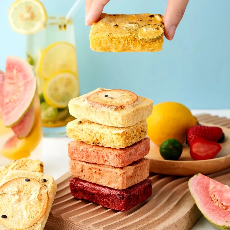 Customized Freeze-dried Kumquat Lemon Fruit Tea Block Private Label High VC Beautiful Fruit Lime Lemon Passion Fruit Cube Tea
