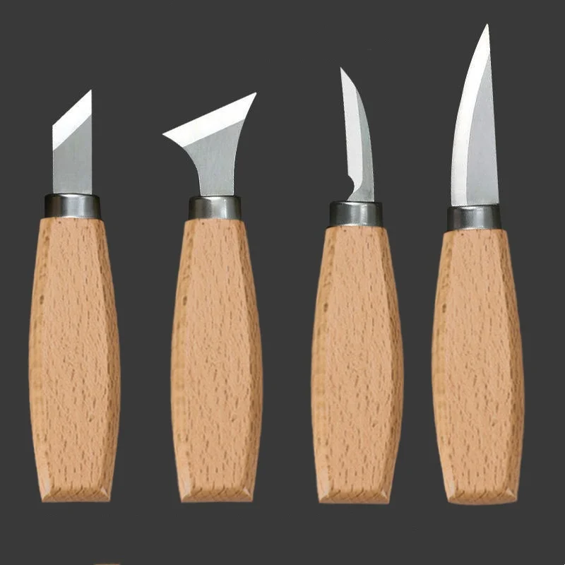 Handmade Steel Curved Paring Scraper Tool Carving Knife with Walnut Wood Handle