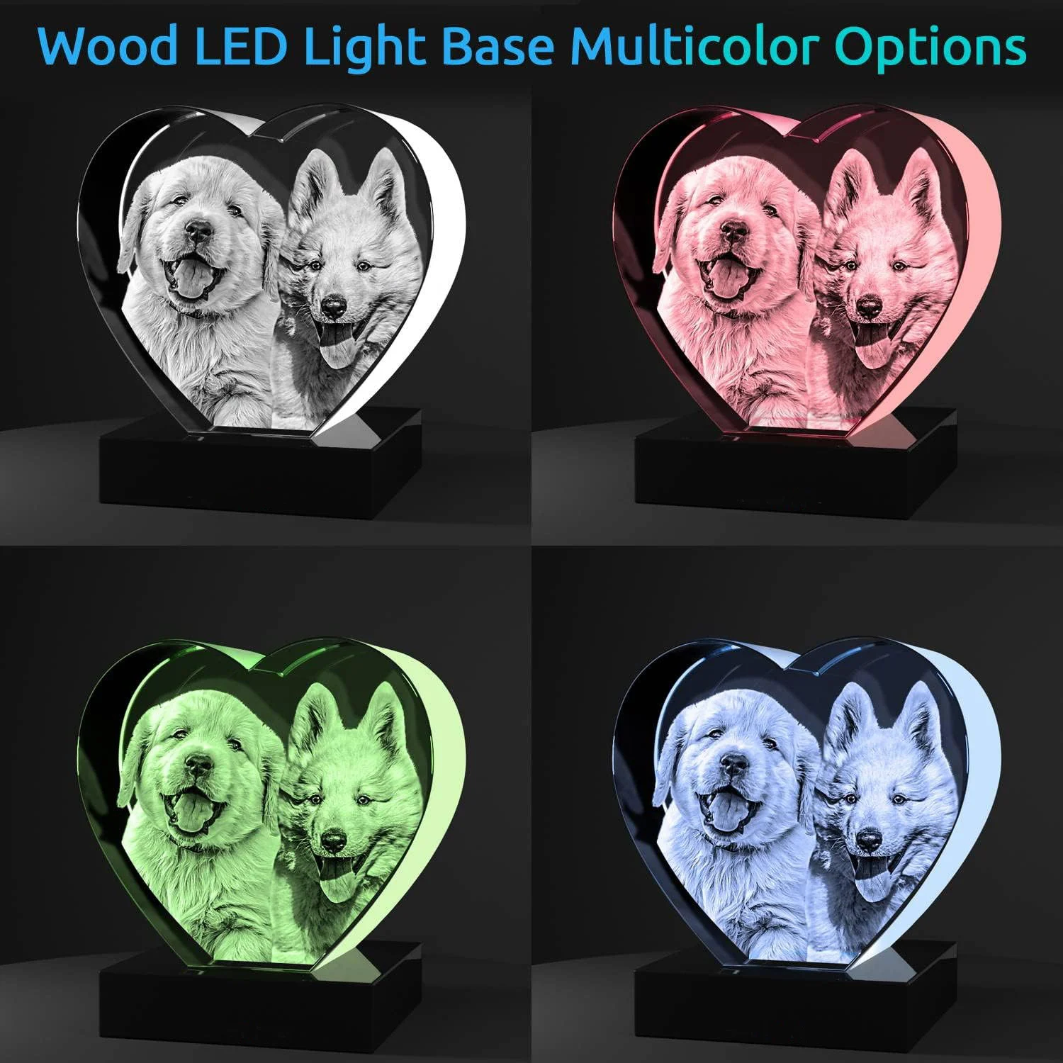 K9  Heart shape Blank crystal cube for 3d laser enghaving