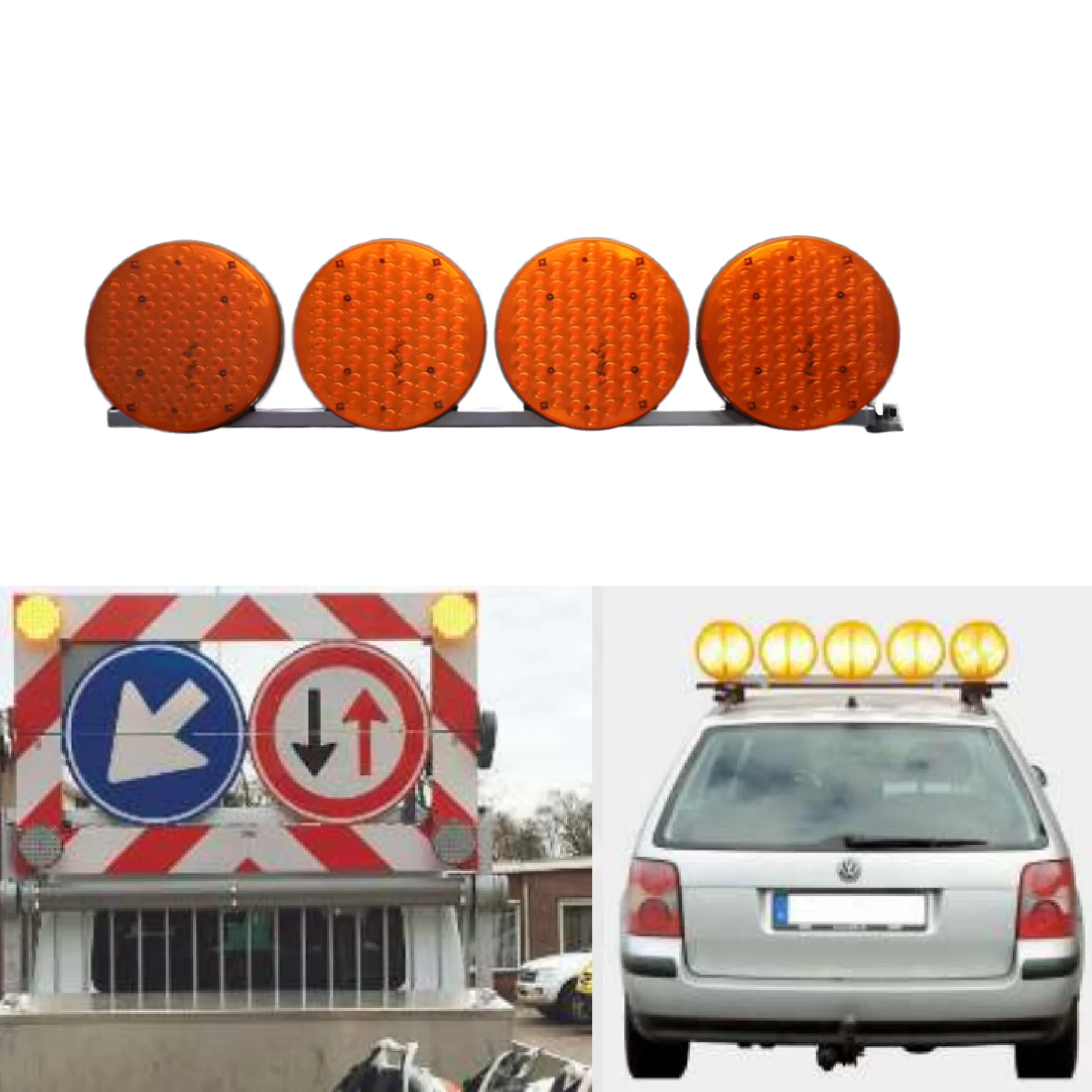 Amber Round Heavy Truck Engineering Vehicles Traffic Safety Warning Indicator Lights