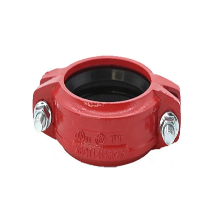 Red Epoxy Fire Pipe Fitting Ductile Iron Grooved Rigid Coupling