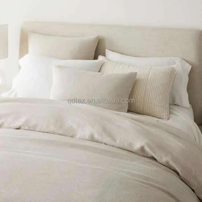 Supplies hotel linen 100% linen  bedding nantong 5 star customize quilt cover hotel