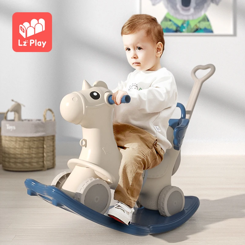 Multifunctional wholesale toddler riding animal modern 3 in 1 children large baby plastic kids toy rocking horse