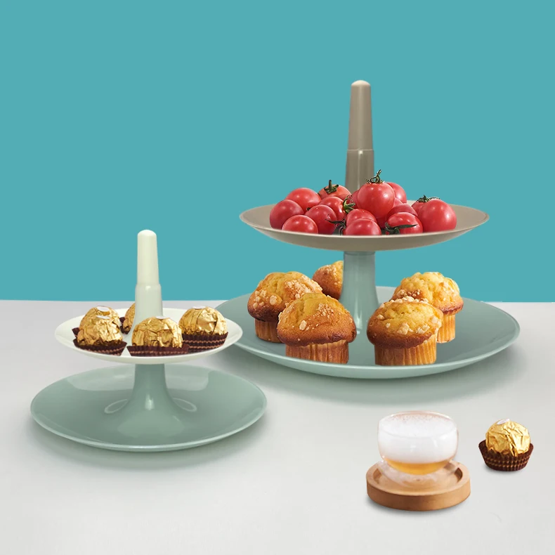 2023 творческий 4 слоя сервировки Candy лоток пластиковые сухие фрукты дисплей шкафа закуски десерт подставка для свадебного торта круглый поднос