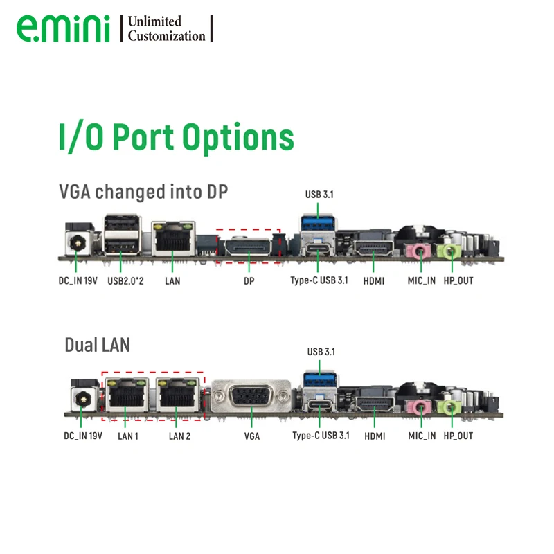 Realan ITX computer mini pc usb 3.1 rs232 rs485 Type-C with intel 10th gen cometlake processors