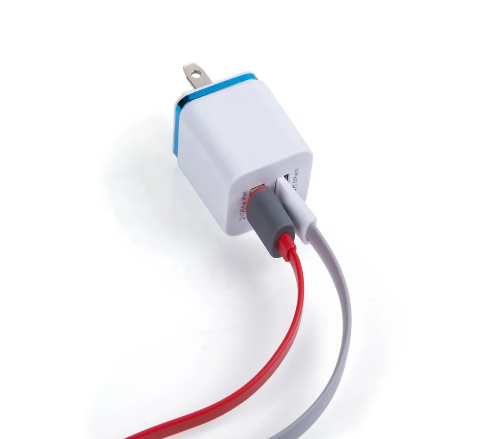 Promotional Custom Logo Travel Charger EU US Plug 5V 2A Dual USB AC Wall Home Charger Power Adapter