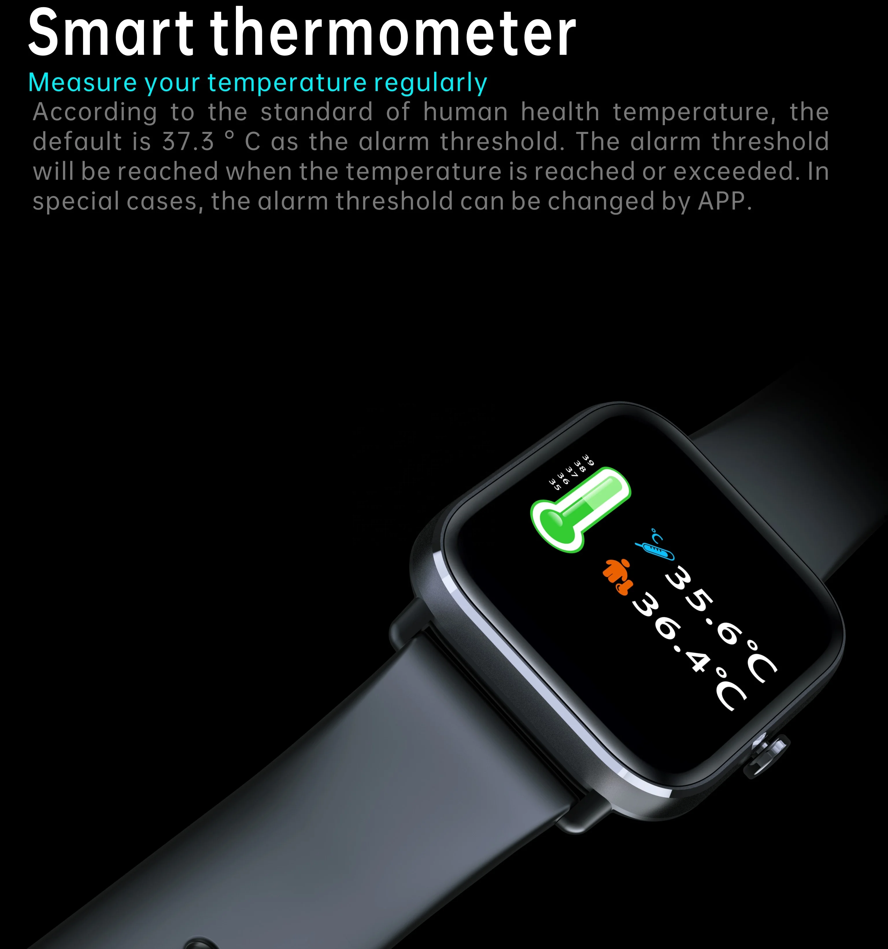 YiQunGo Smart Watch QS15 Wristband Fitness Bracelet Tracker Sport Real Body Temperature Dmartwatch