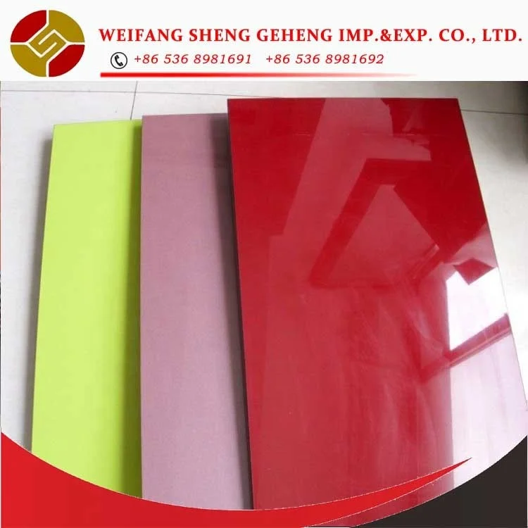 High gloss 18mm uv coated mdf board UV MDF board PET MDF for kitchen funiture decoration