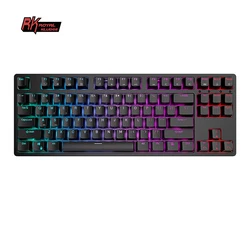 Royal Kludge RK87 rechargeable 87 keys mechanical keyboard arabic acrylic shortcuts mechanical keyboard tkl rgb teclado gaming
