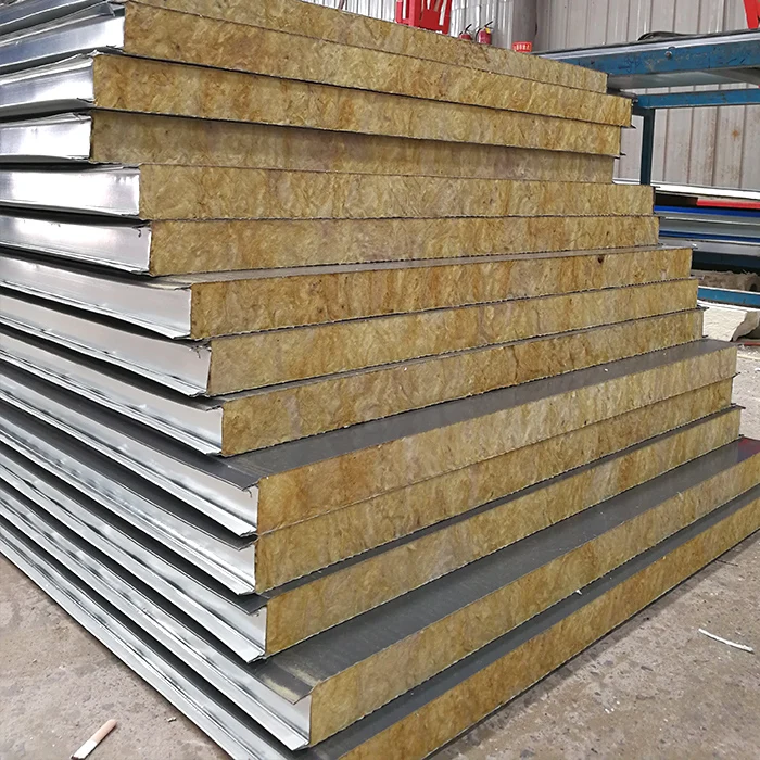 75mm aluminum rock wool sandwich panel 1000 square meterassembled prefab builder warehouse