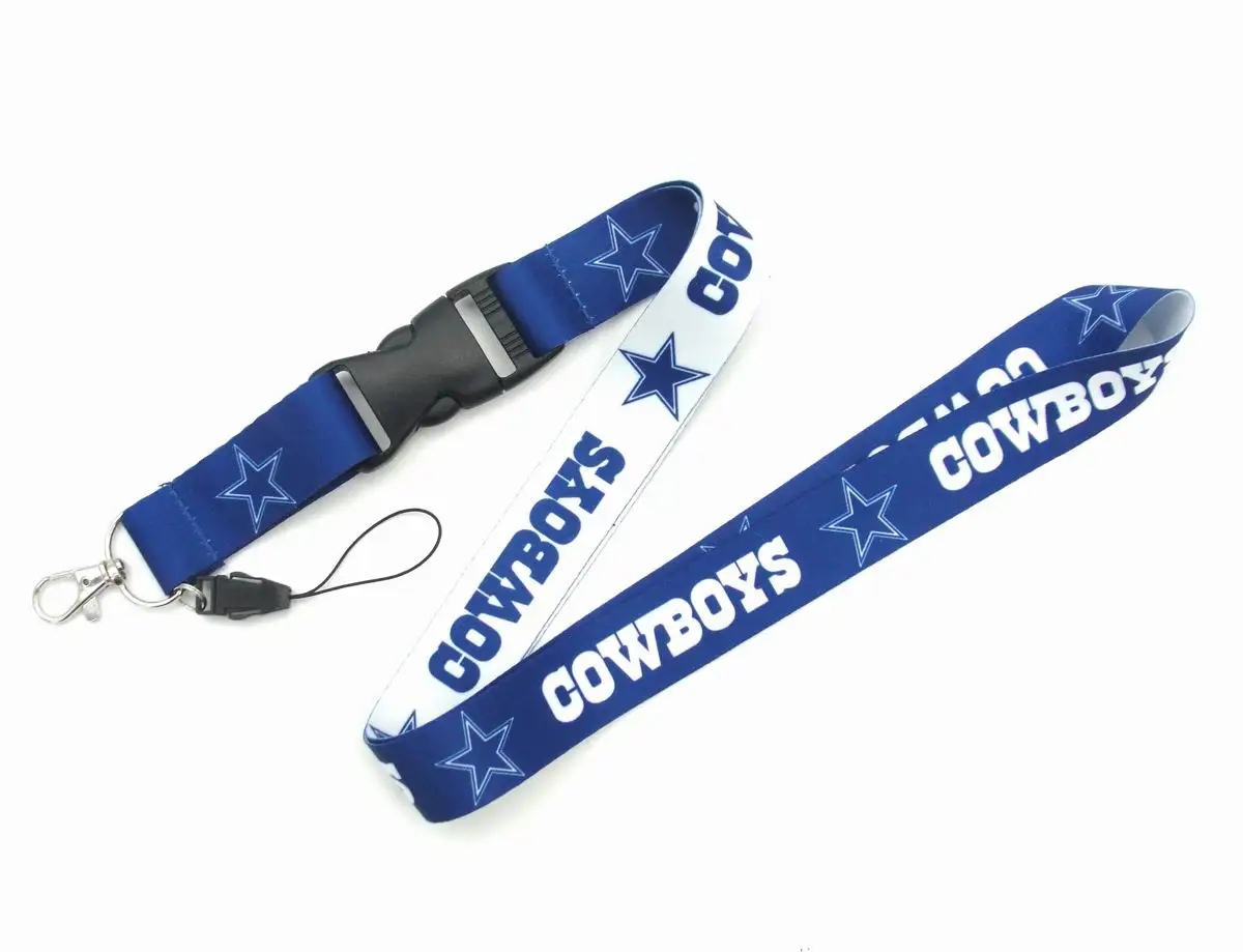 Premium USA NFL Logo Neck Lanyard 2 Sides 32 Football Teams Key Chain Detachable Strap Lanyards For Cellphone Camera Holder