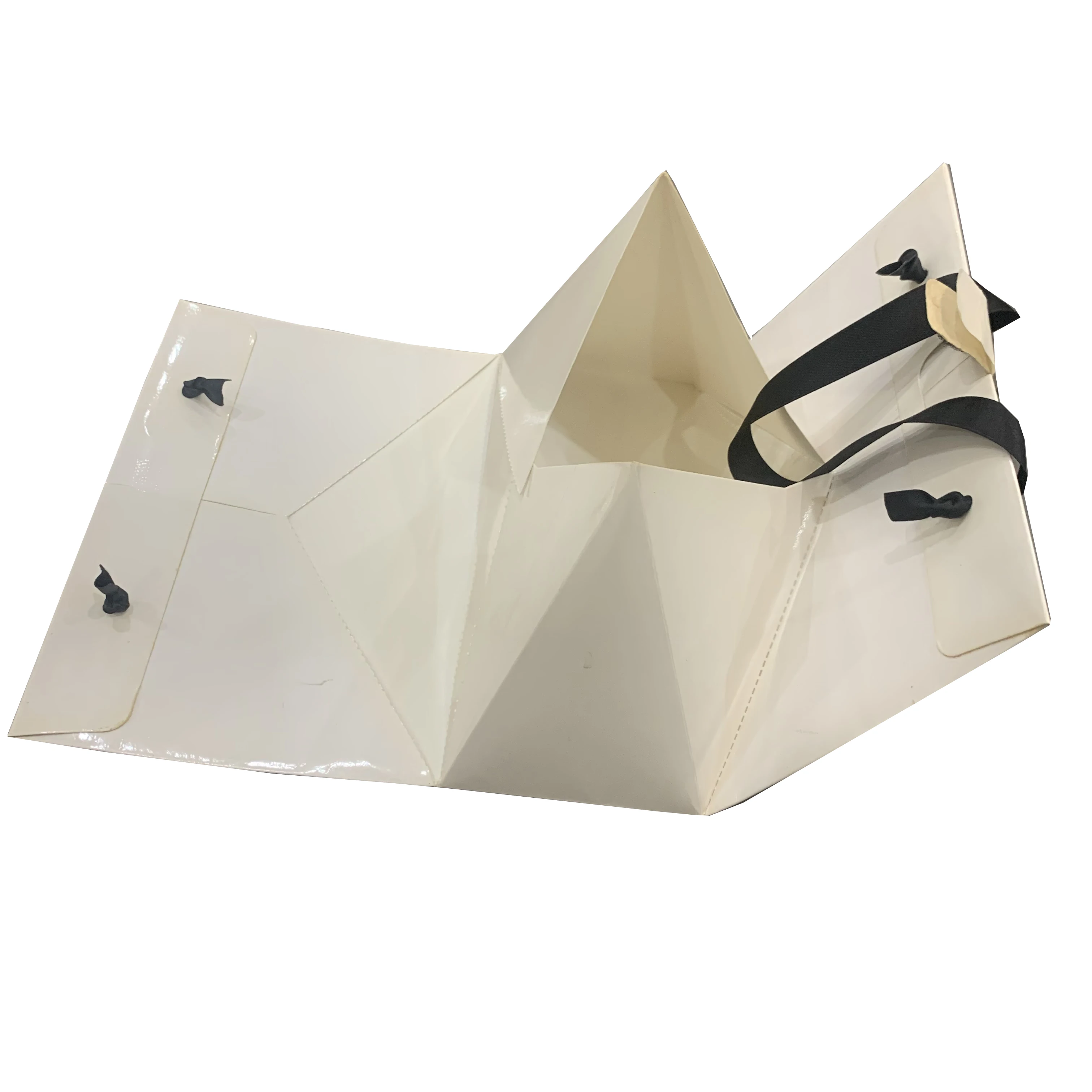 without any glue  Environmentally Custom design bag style packaging box  folder box