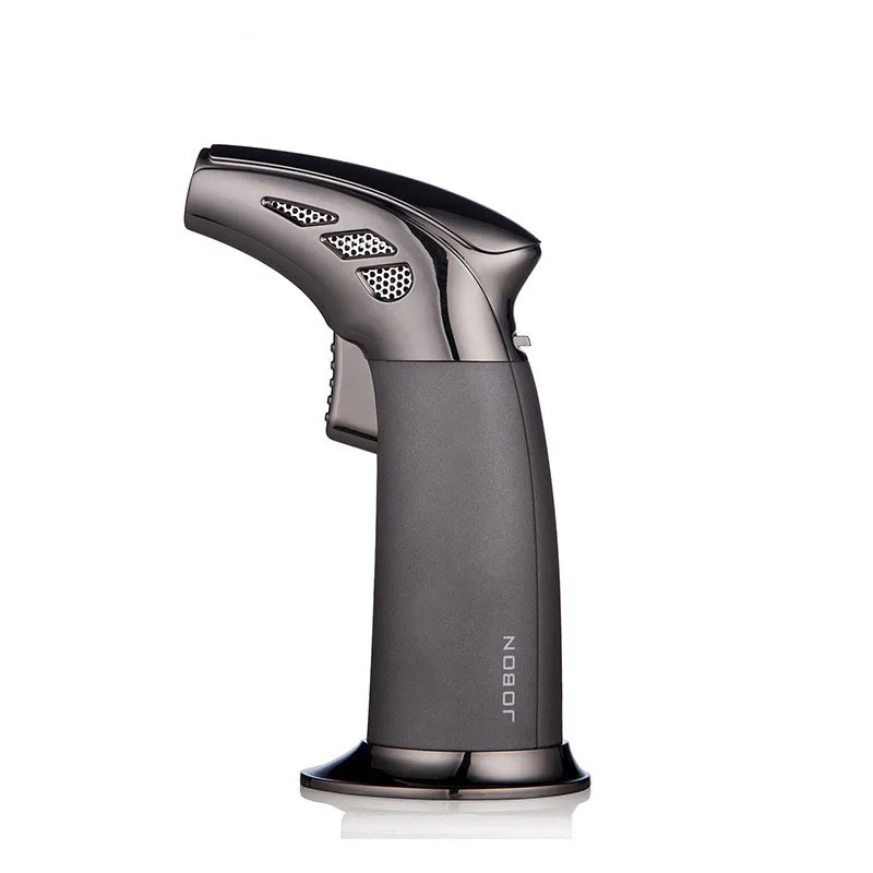 JUJI Wholesale OEM Lighters Outdoor Windproof Refillable Butane Gas Metal Smoking Cigar Torch Lighter