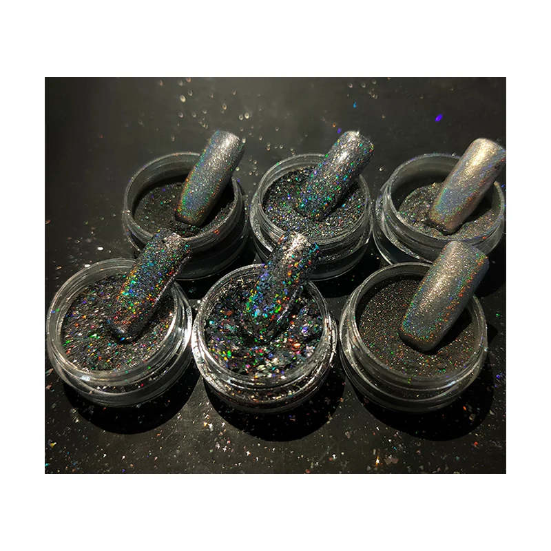 Silver Holographic Pigment Powder For Auto Paint Fine Holographic Cosmetic Glitter Bulk For Nails Eyeshadow Hologram Powder