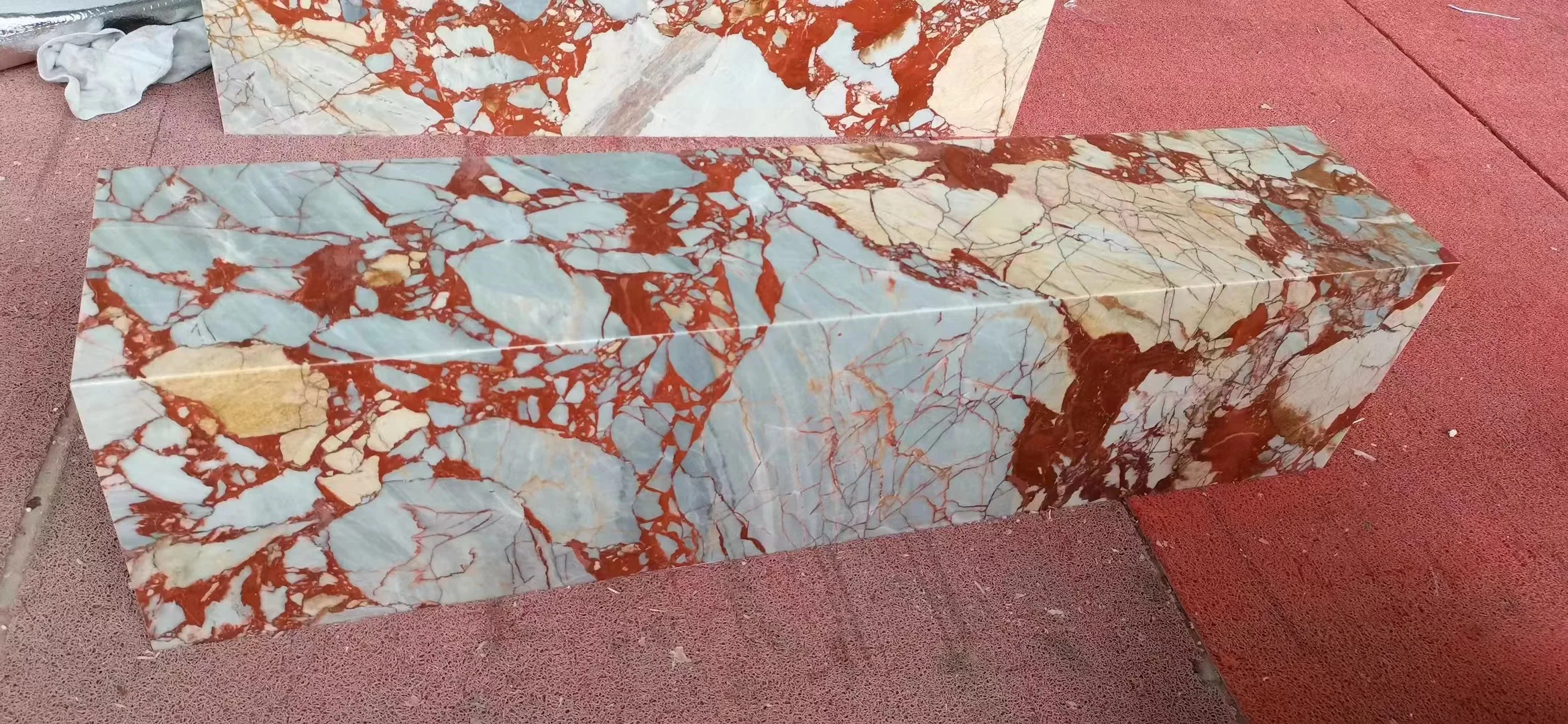 Goldtop OEM/ODM Marmor Decoration home Red Marmore with river white vein Bvlgari red slabs for countertop