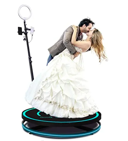 100cm led ring light rotating photobooth enclosure shell kiosk magic mirror phone iPad 360 photo booth automatic