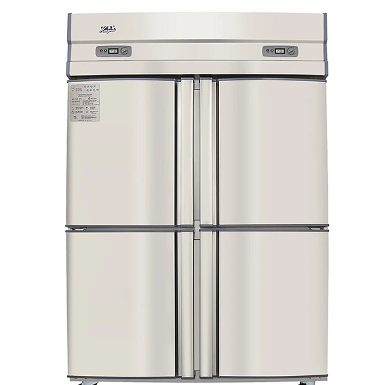 Refrigerated double temperature fresh keeping kitchen four door freezer vertical large capacity six door freezer