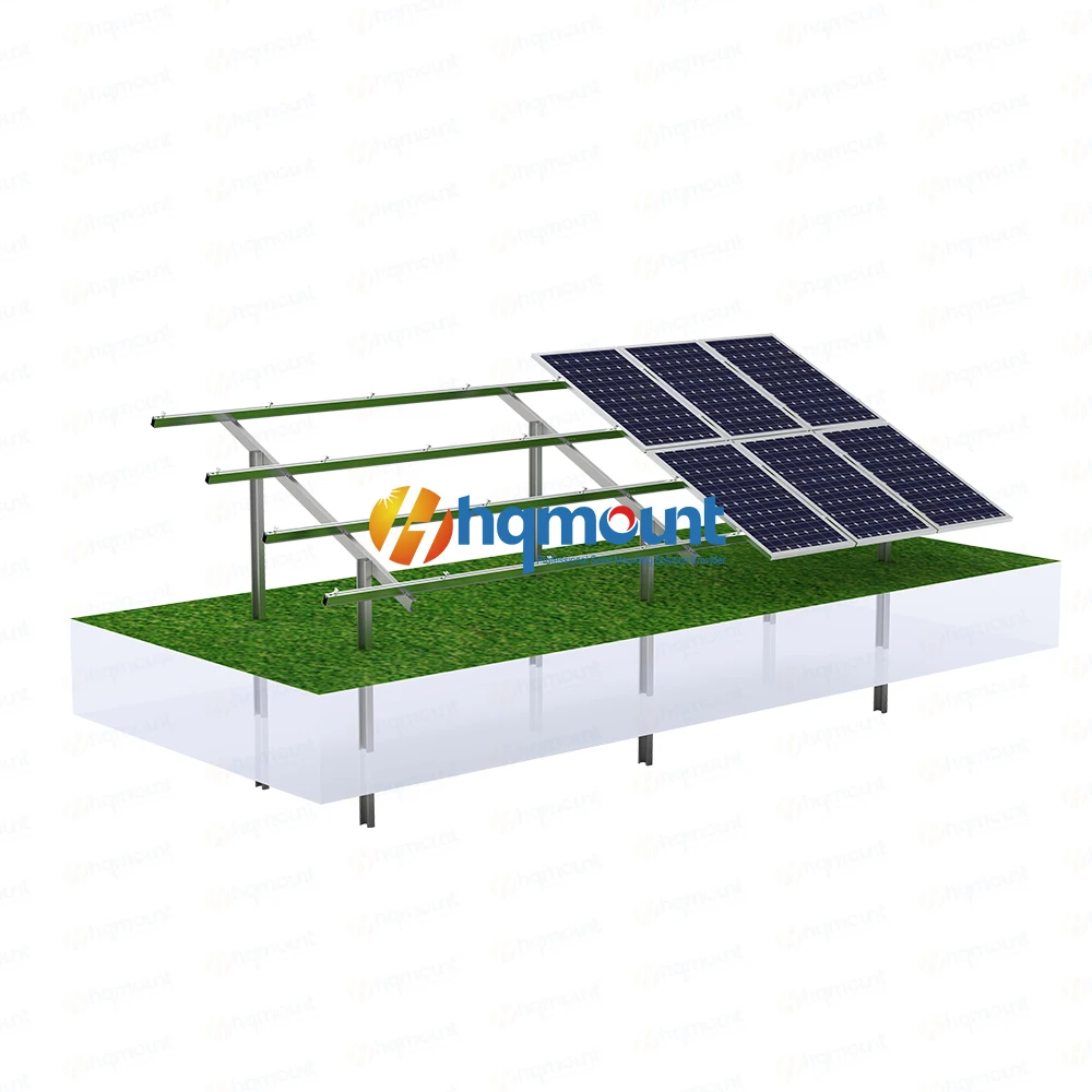 HQ Mount Ground Solar Mounting Structure Double C Post Ground Mounting Bracket System