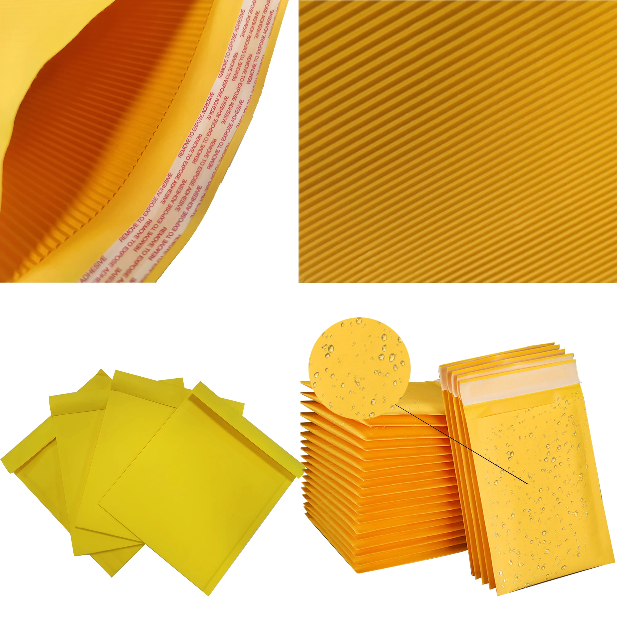 Eco Friendly Custom Biodegradable Kraft Paper Mailing Bag packaging Courier Bag Recyclable Envelopes Bag With Transparent Pocket