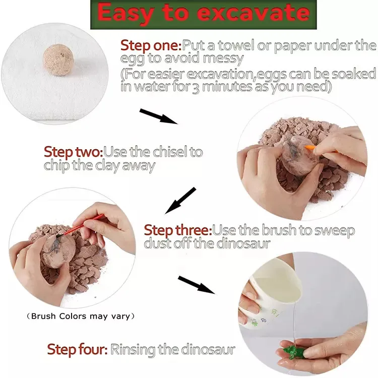 Kid Science huevos de dinosaurio dino dinosaur egg fossil dig kit dinosaur egg juguetes toy found for kids educational toys 2022