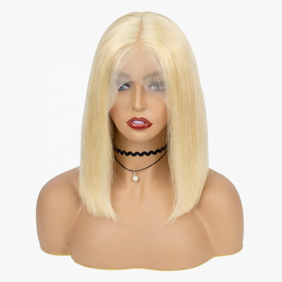 
Morein hair 100% unprocessed human hair short blonde 613 lace front bob wig,Top quality human hair wigs for white women 