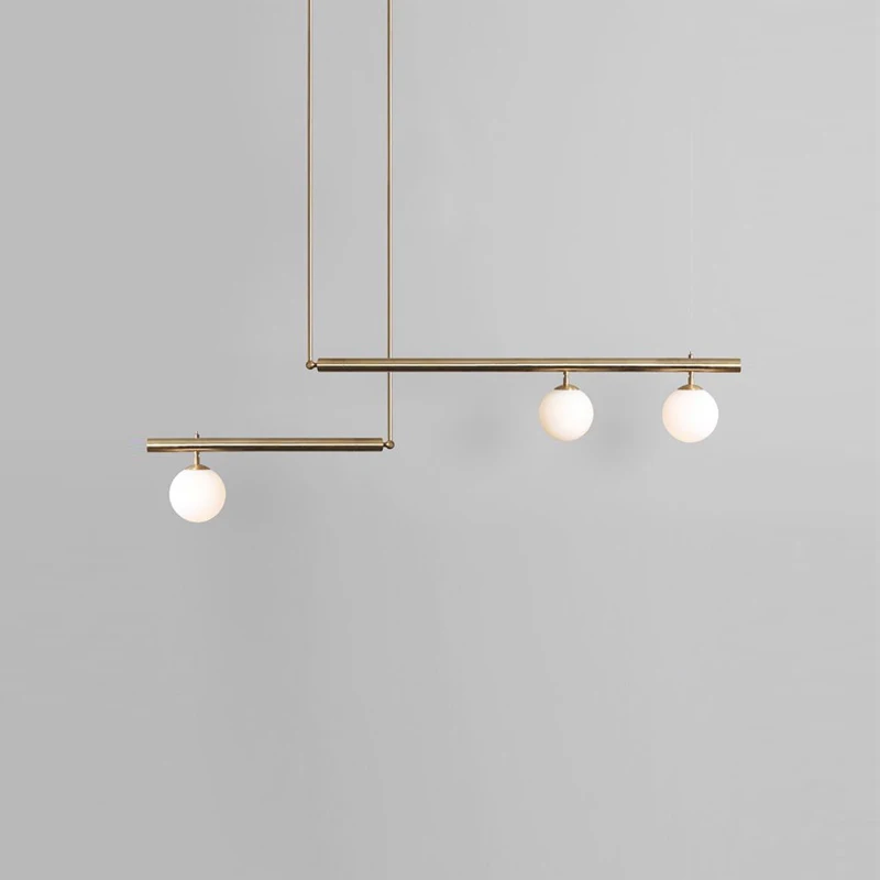 Postmodern Creative Hardware Restaurant Glass Ball Chandelier Art Cafe Living Room Designer Model
