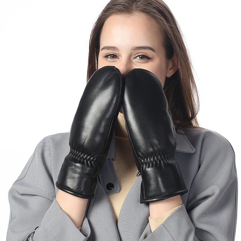 GLLZ001, черные мужские варежки из эфиопской овчины, перчатки, кожаные перчатки