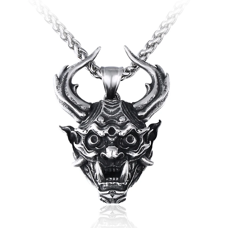 SS8-508P Steel Soldier Gost Devil Ancient Mythology Dragon Skull GARO Pendant Necklace Stainless Steel Punk Cool Chain Jewelry